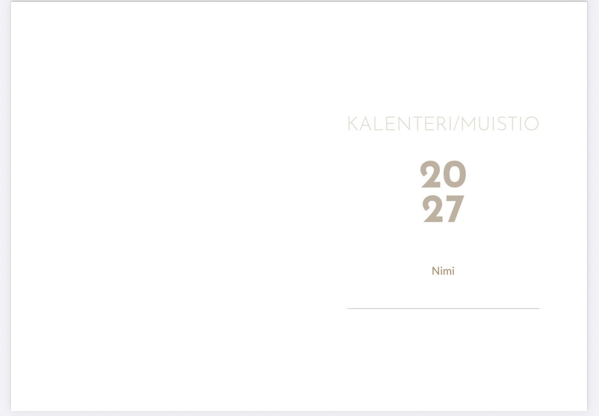 2027 Kalenteri/Muistio